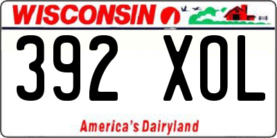 WI license plate 392XOL