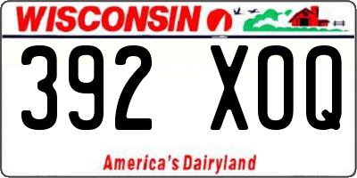WI license plate 392XOQ