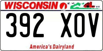 WI license plate 392XOV