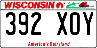 WI license plate 392XOY