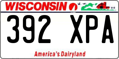 WI license plate 392XPA