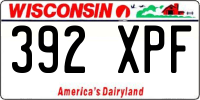 WI license plate 392XPF