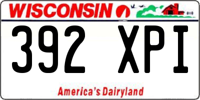 WI license plate 392XPI