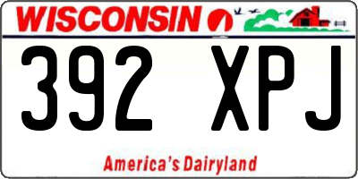 WI license plate 392XPJ