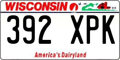 WI license plate 392XPK