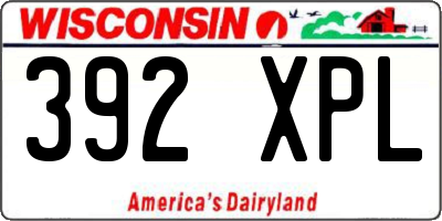 WI license plate 392XPL