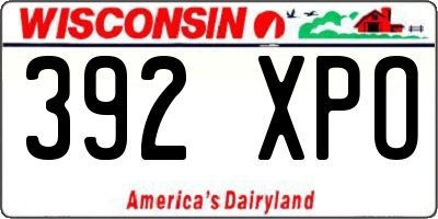 WI license plate 392XPO