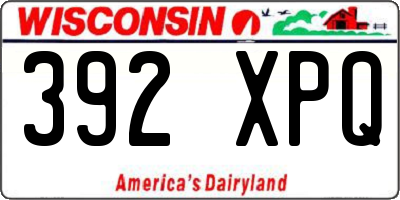 WI license plate 392XPQ