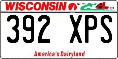 WI license plate 392XPS