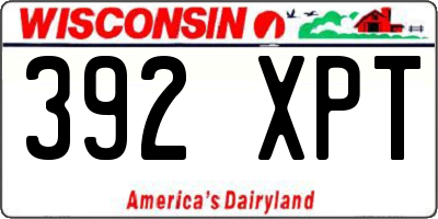 WI license plate 392XPT