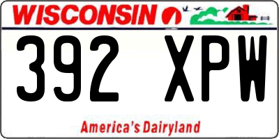 WI license plate 392XPW