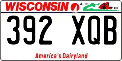 WI license plate 392XQB