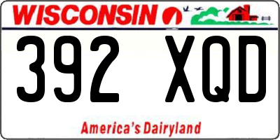 WI license plate 392XQD