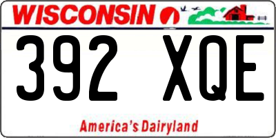 WI license plate 392XQE