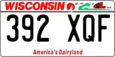 WI license plate 392XQF