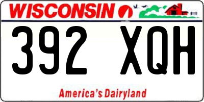 WI license plate 392XQH
