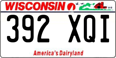 WI license plate 392XQI