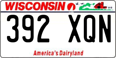 WI license plate 392XQN