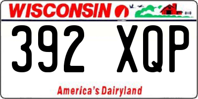 WI license plate 392XQP