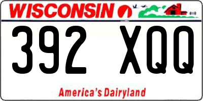 WI license plate 392XQQ