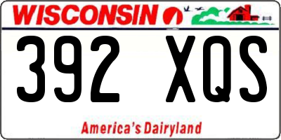 WI license plate 392XQS