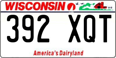 WI license plate 392XQT