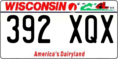 WI license plate 392XQX
