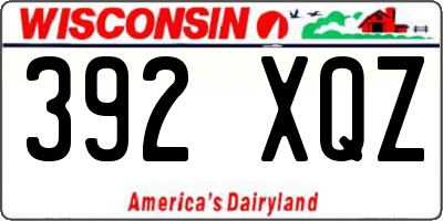 WI license plate 392XQZ