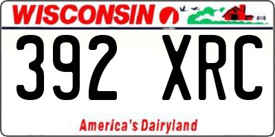 WI license plate 392XRC