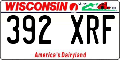 WI license plate 392XRF