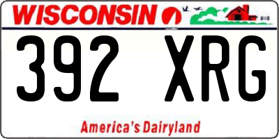 WI license plate 392XRG