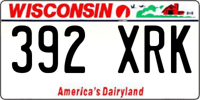 WI license plate 392XRK