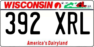 WI license plate 392XRL