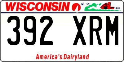 WI license plate 392XRM