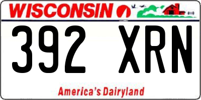 WI license plate 392XRN