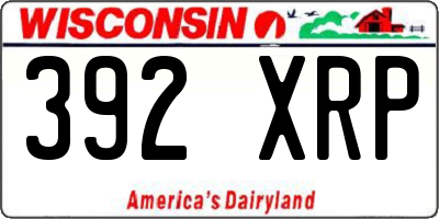 WI license plate 392XRP