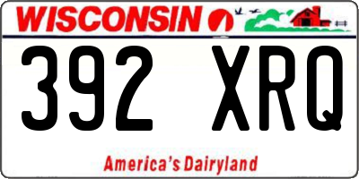 WI license plate 392XRQ