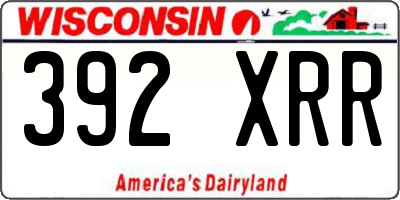 WI license plate 392XRR