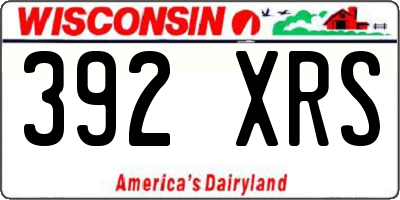 WI license plate 392XRS