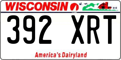 WI license plate 392XRT