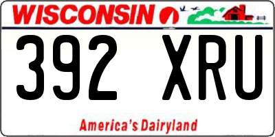 WI license plate 392XRU
