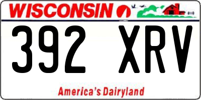 WI license plate 392XRV