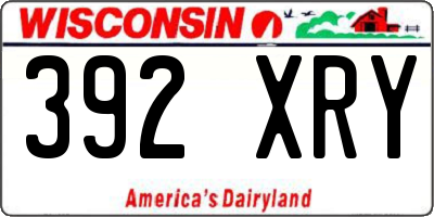 WI license plate 392XRY