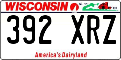 WI license plate 392XRZ