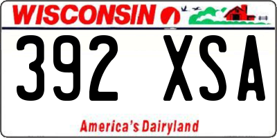 WI license plate 392XSA