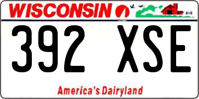 WI license plate 392XSE