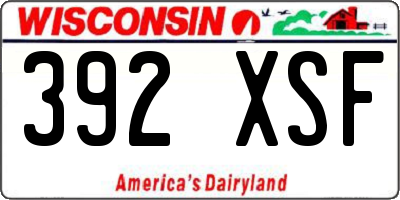 WI license plate 392XSF
