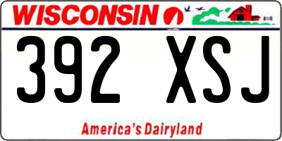 WI license plate 392XSJ