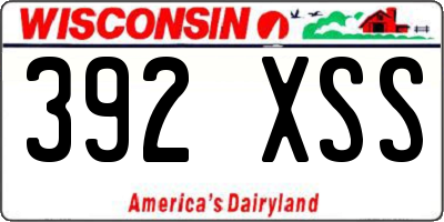 WI license plate 392XSS