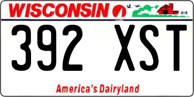 WI license plate 392XST